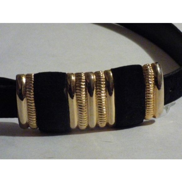 Vintage Black Suede And Leather With Gold Buckle - Picture 4 of 12